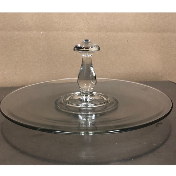 🍪 SALE Clear Glass Server Tray Center Handle Desserts Hors d'oeuvres Appetizers - Picture 5 of 6